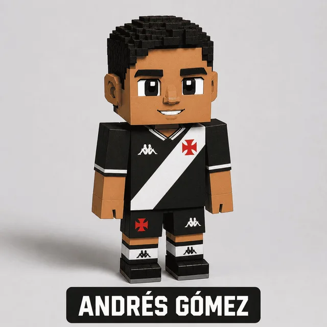Boneco de papercraft do jogador Andrés Gómez